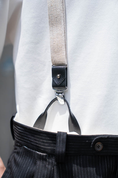 sign別注 Two-tuck trousers with suspenders