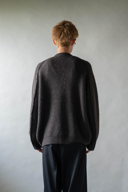 CREW-NECK KNIT CARDIGAN