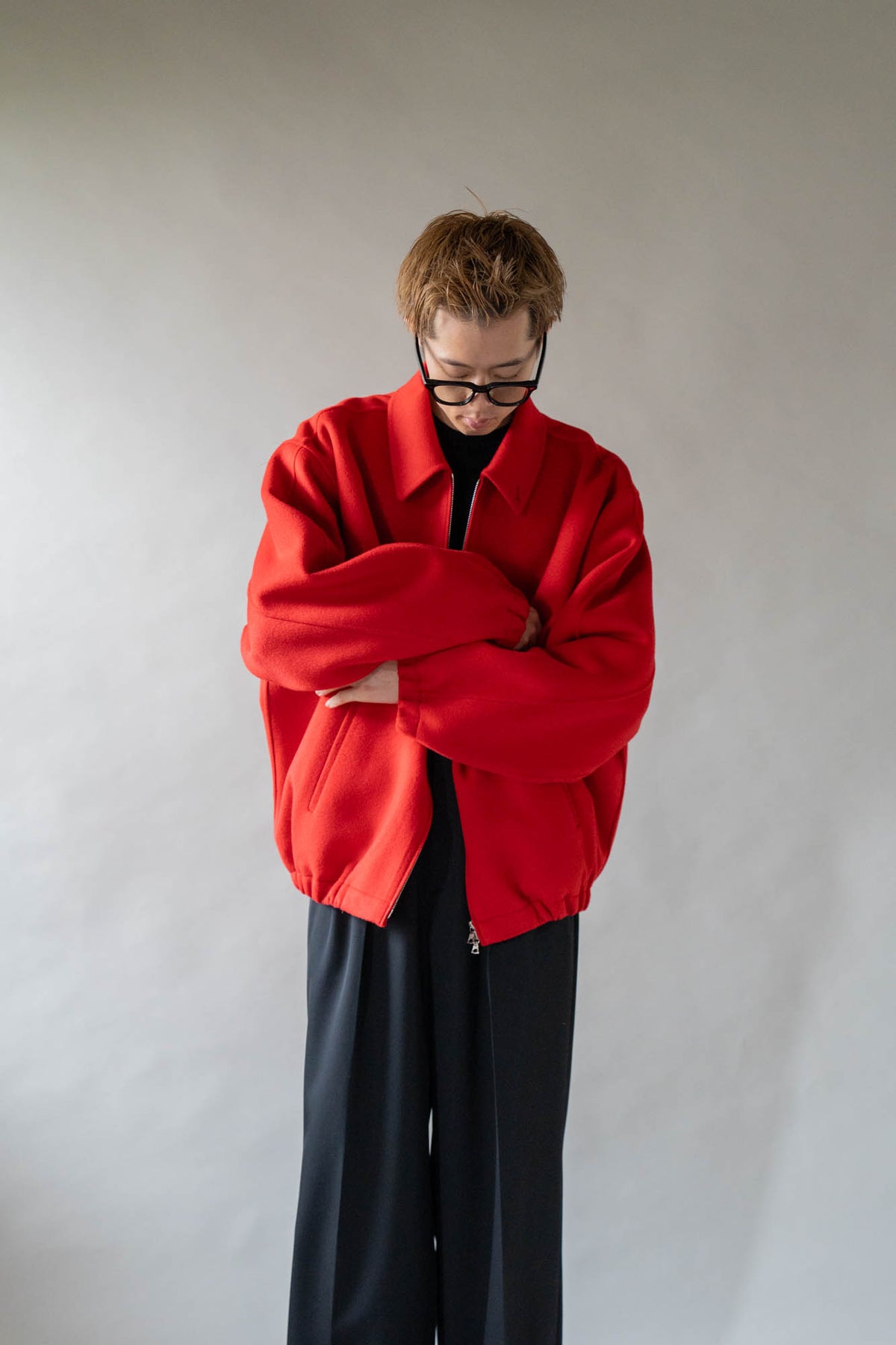 W/CA DOUBLE FACE CLOTH ZIP JACKET(ST.1545)