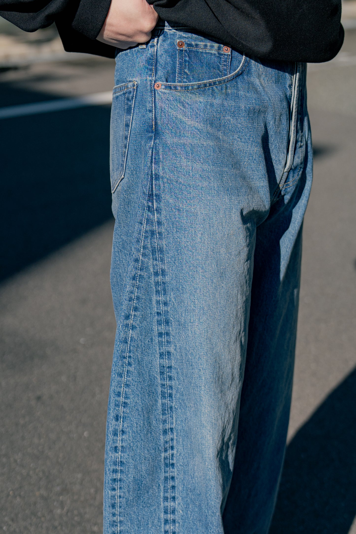 DEFORMATION WIDE VINTAGE DENIM JEANS (ST.1072)