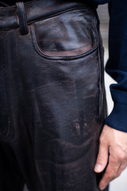 CRACKING COATED WIDE PANTS .14