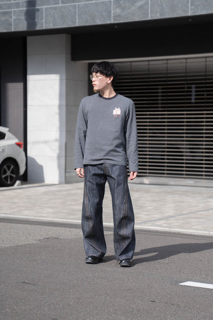 3D TWISTED WIDE LEG JEANS