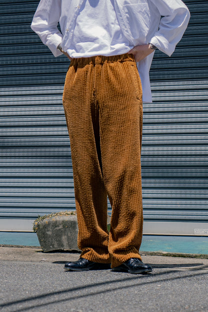 Cotton Corduroy Wide-leg Drawstring Trouser