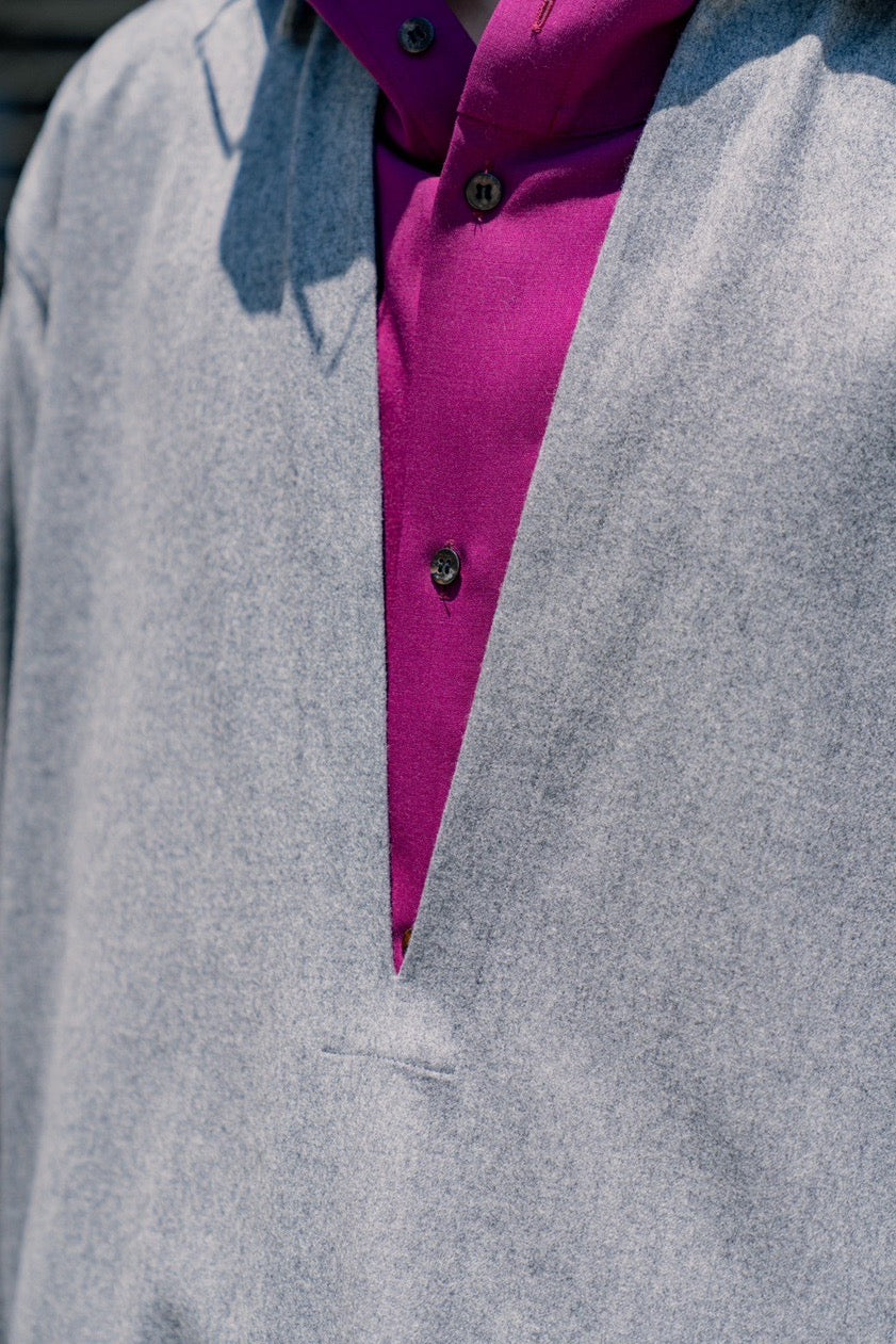 WOOL FRANNEL SKIPPER SHIRT