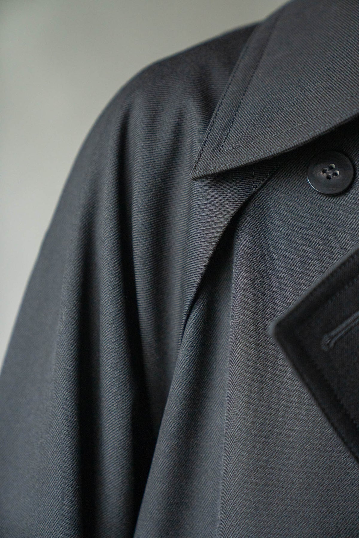 Wool Gabardine Trench Coat In Black