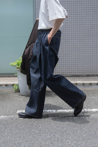 2TUCK WIDE DENIM PANTS -ENTASIS Mk-Ⅲ-