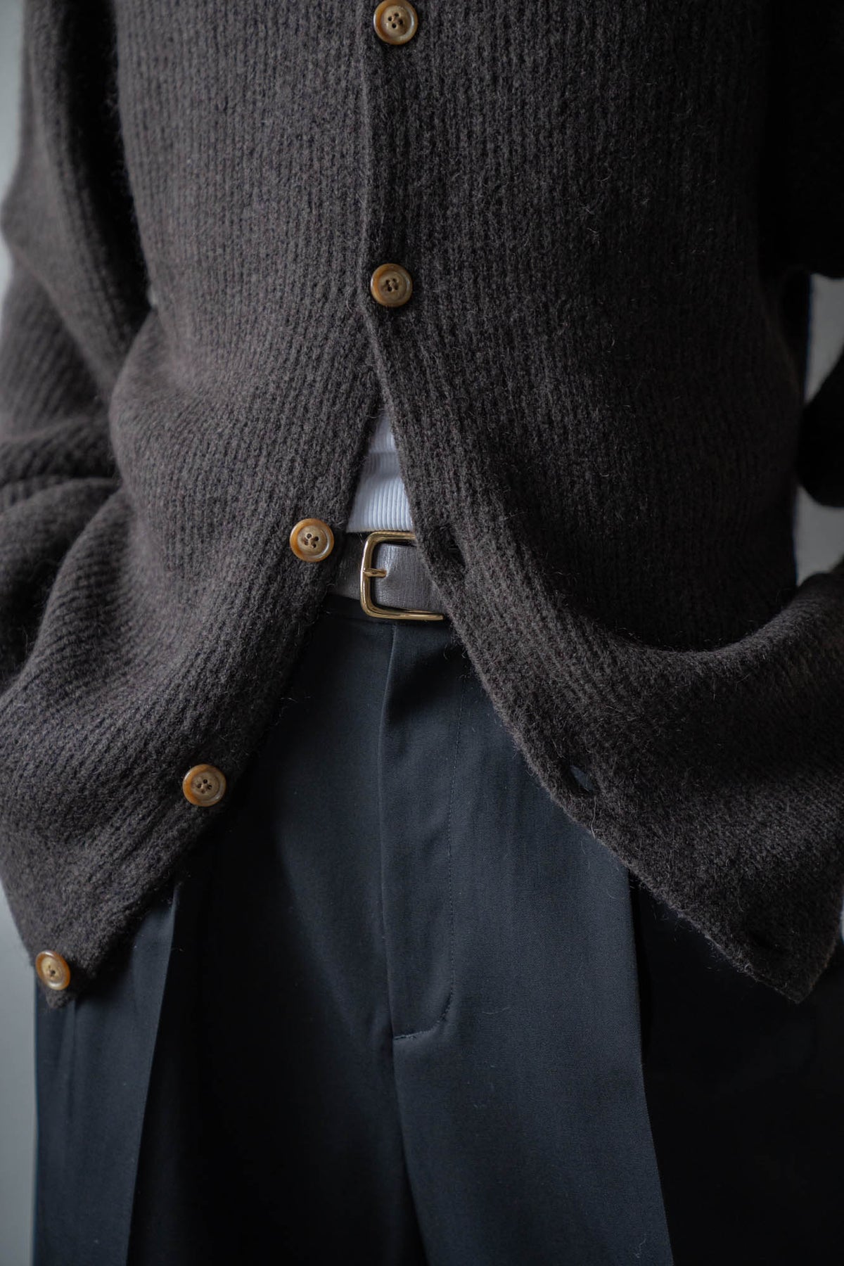 CREW-NECK KNIT CARDIGAN