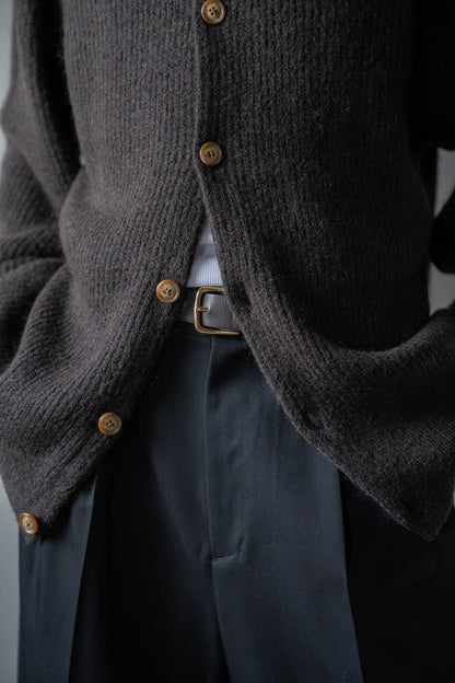 CREW-NECK KNIT CARDIGAN