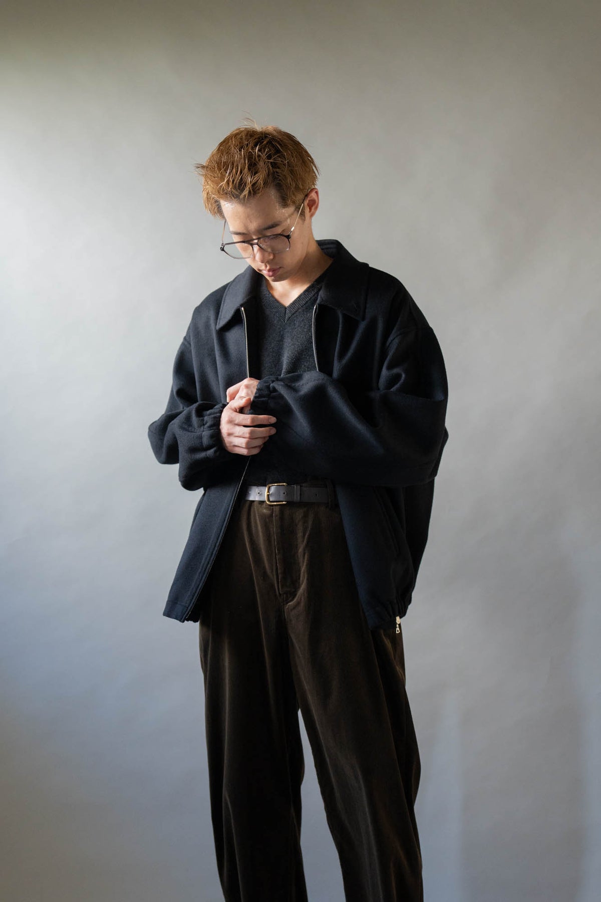 W/CA DOUBLE FACE CLOTH ZIP JACKET(ST.1545)