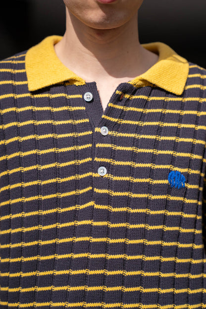 KNITTED CROPPED POLO SHIRT