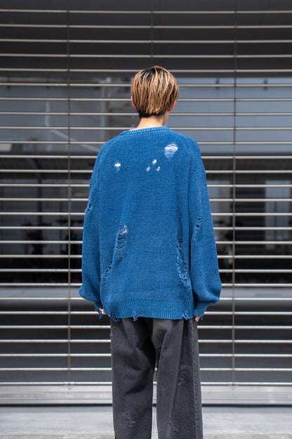 Indigo pullover knit