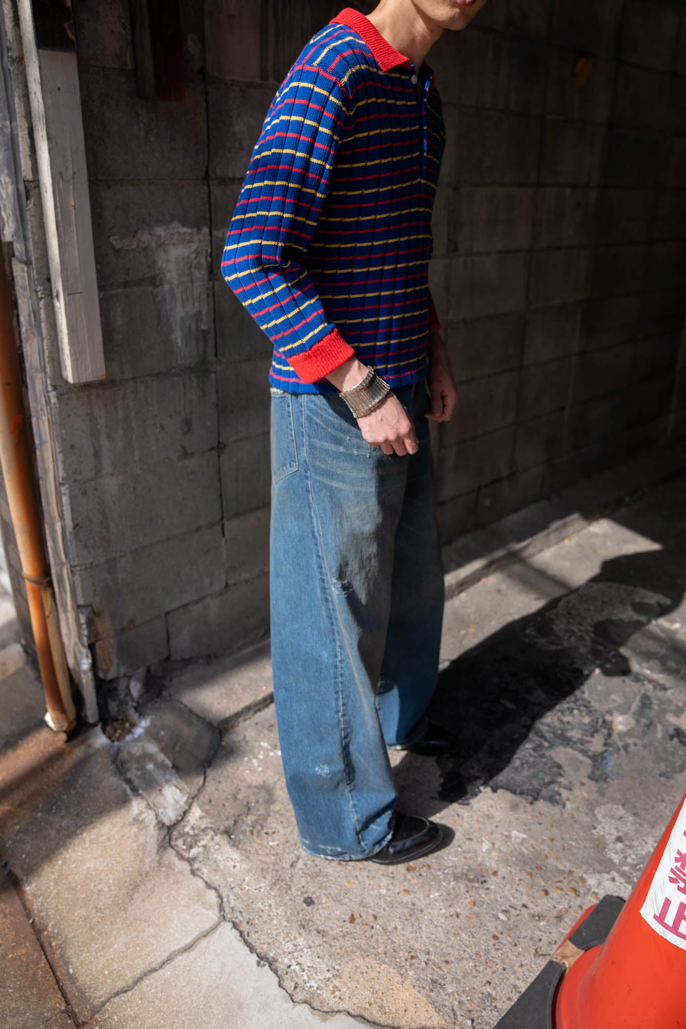 KNITTED CROPPED POLO SHIRT