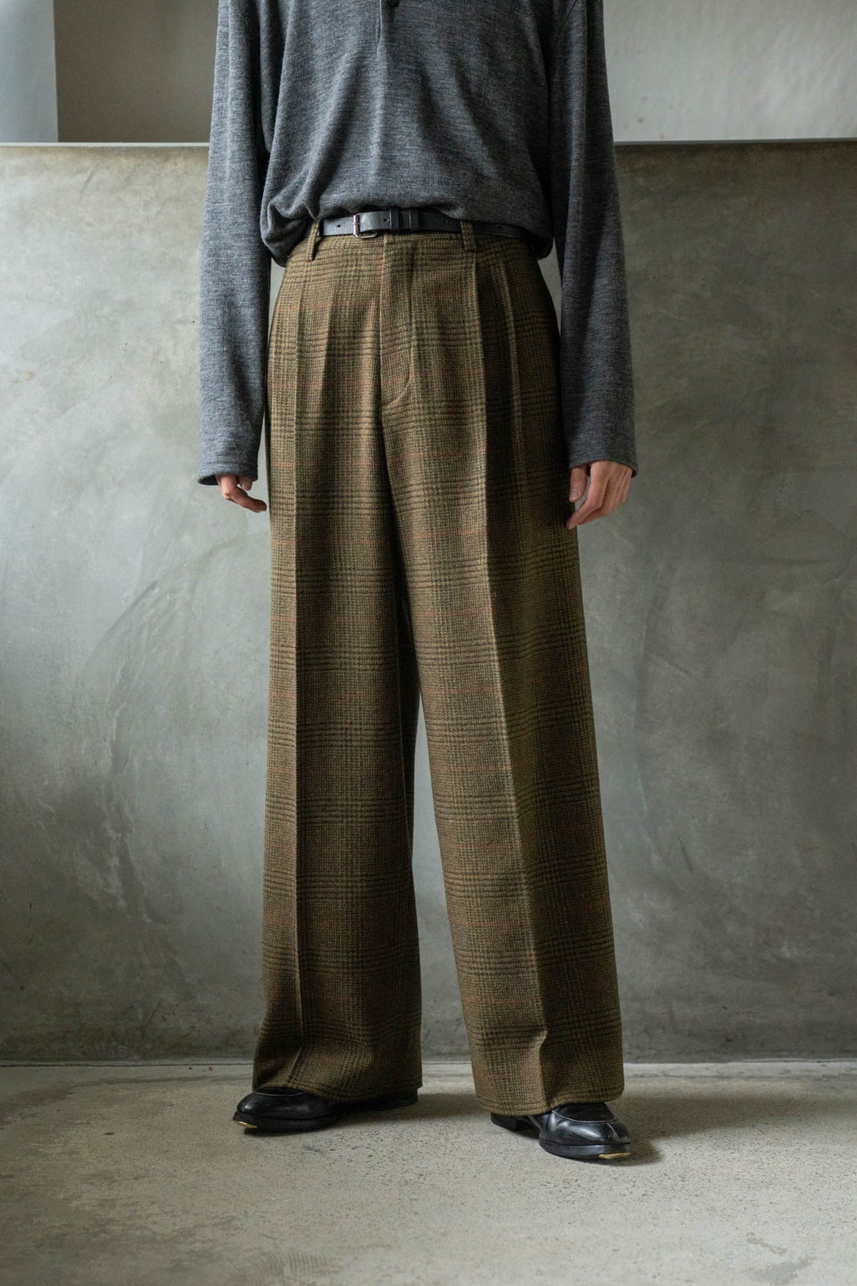BRITISH TWEED LONG WIDE TROUSERS(ST.1605)