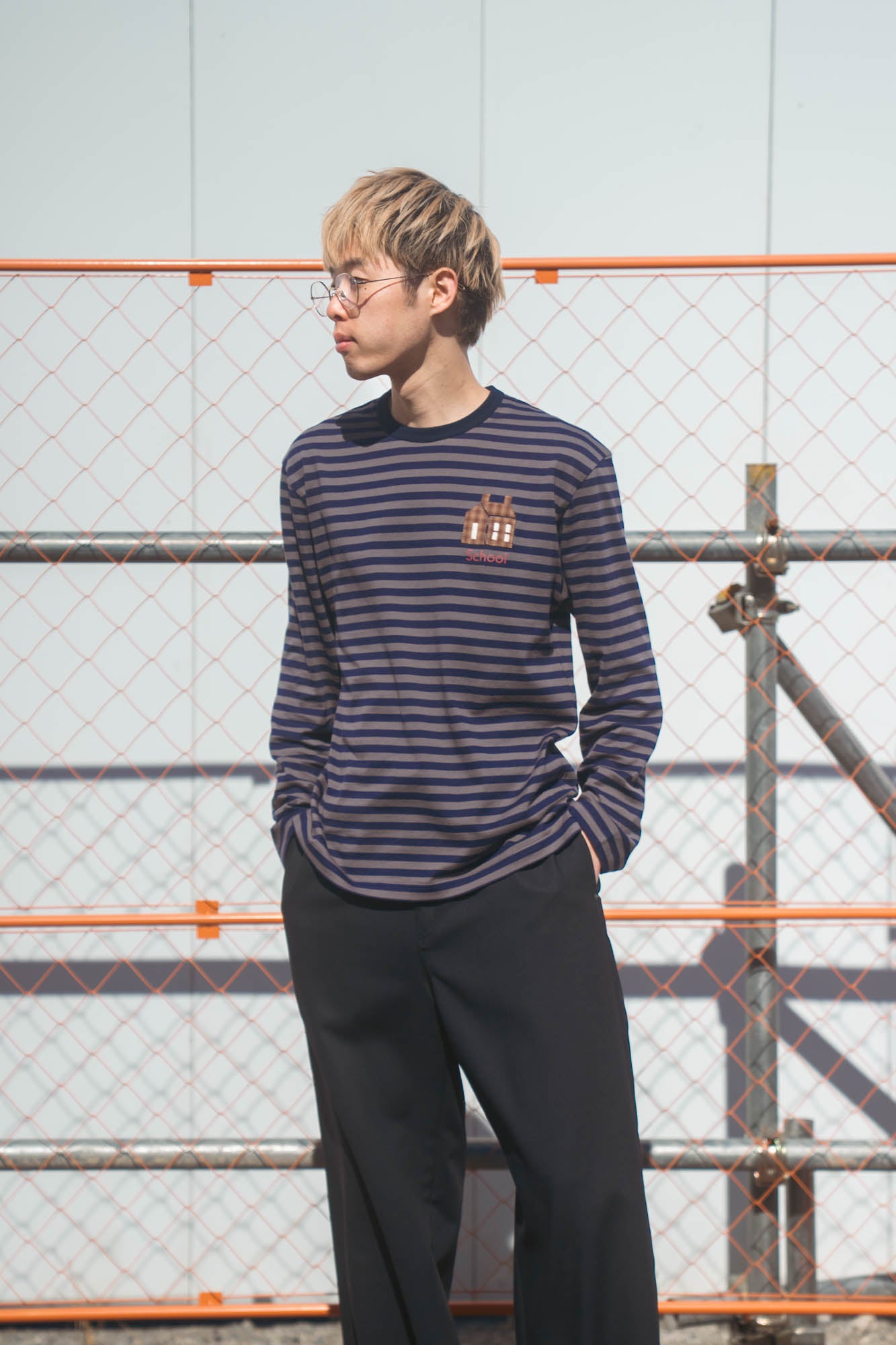 sign別注 Hand-Embroidered Stripe Long Sleeve T-Shirt