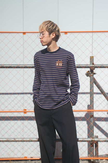 sign別注 Hand-Embroidered Stripe Long Sleeve T-Shirt