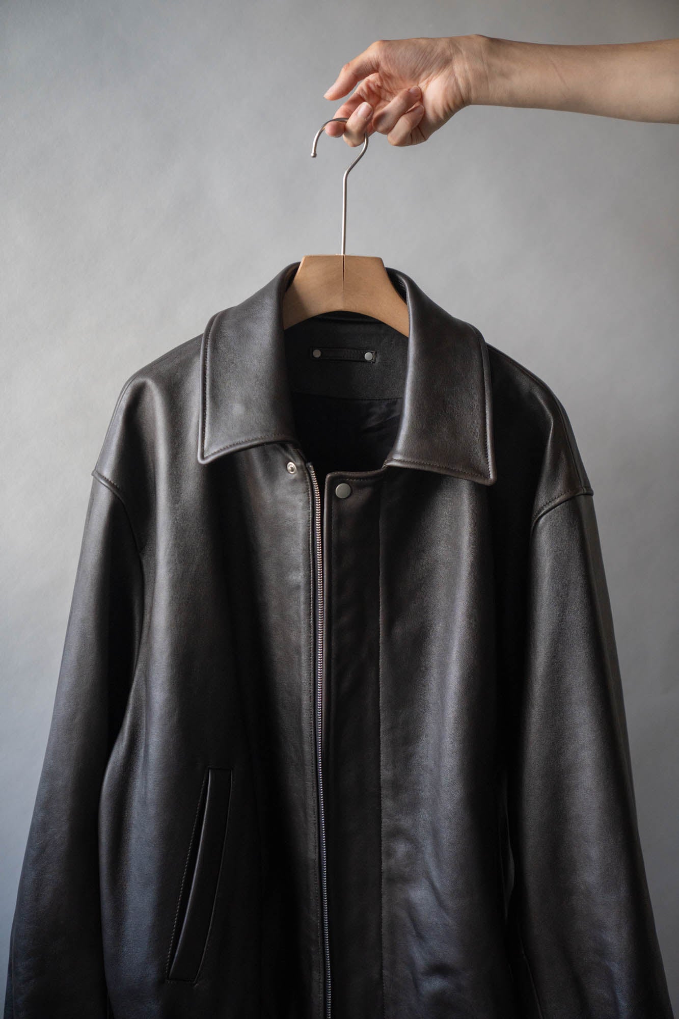 SHEEP LEATHER ZIP SHORT JACKET(ST.1555)