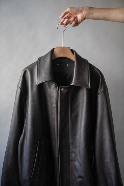 SHEEP LEATHER ZIP SHORT JACKET(ST.1555)