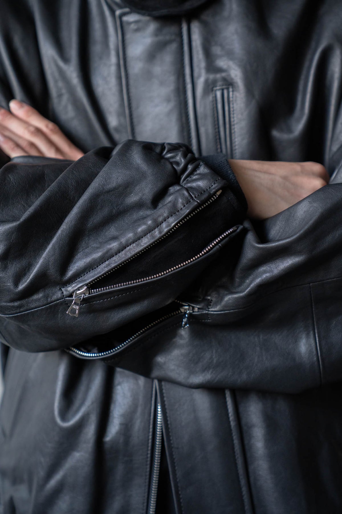 MOUTON COLLAR CALF ZIP JACKET(ST.1549)
