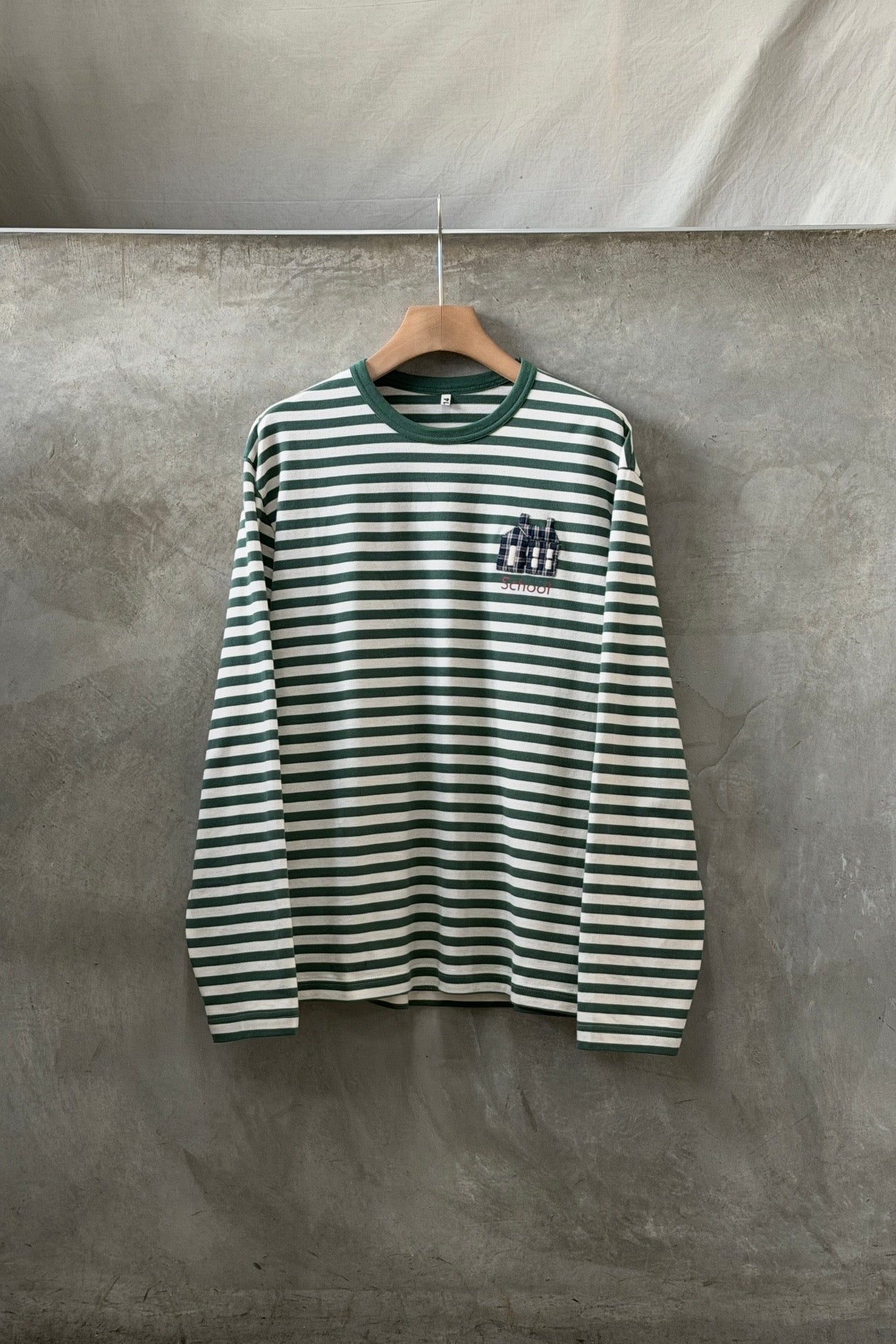 sign別注 Hand-Embroidered Stripe Long Sleeve T-Shirt