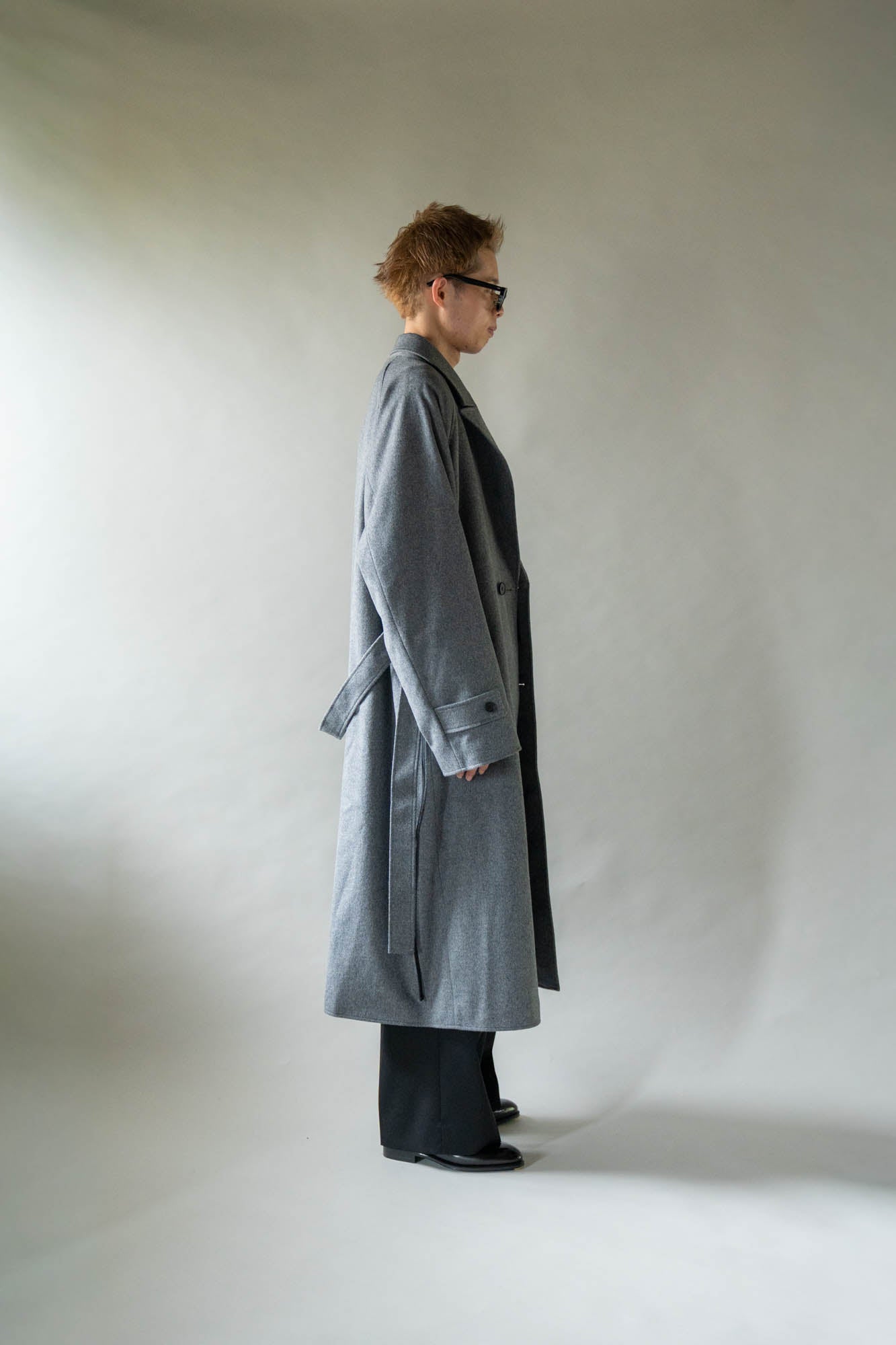 WOOL CASHMERE OVERSIZED PEAK LAPEL CHESTER COAT(ST.1533)