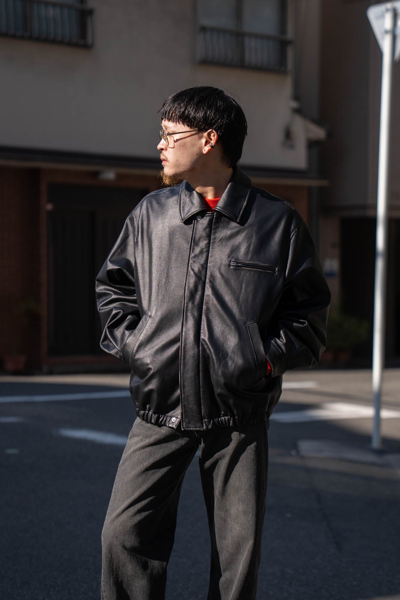 COW LEATHER VINTAGE ZIP JACKET(ST.1380)