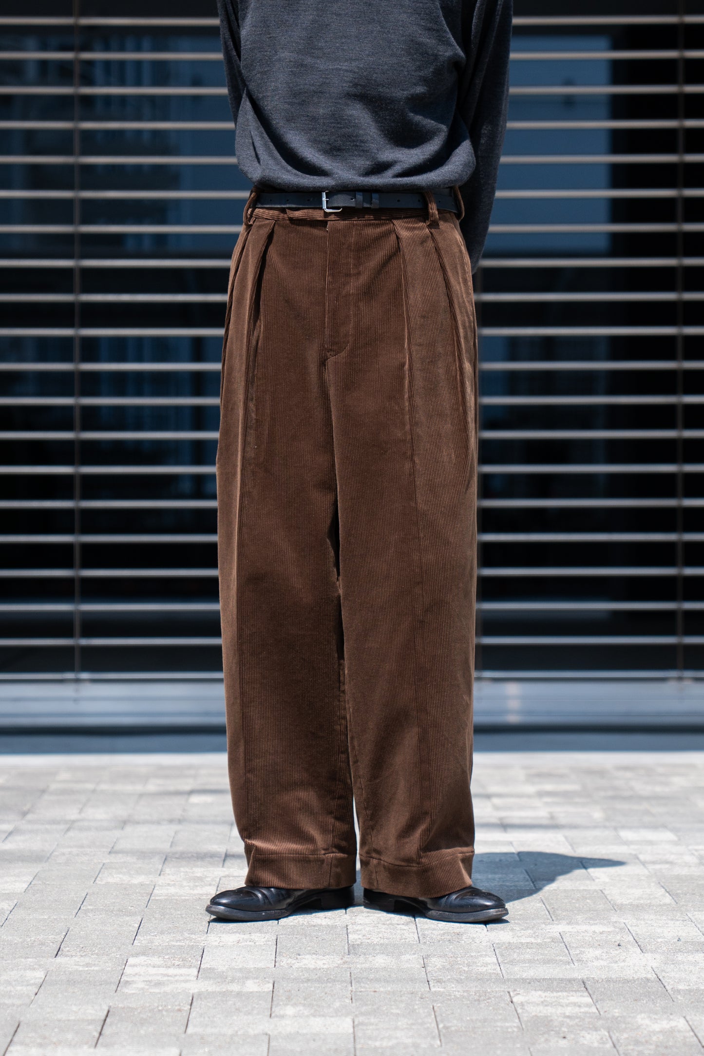CORDUROY 2TUCK WIDE TROUSERS