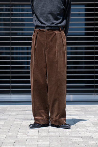 CORDUROY 2TUCK WIDE TROUSERS