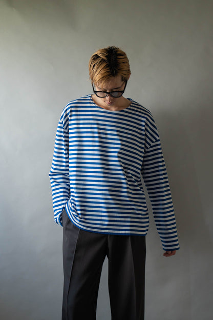 BORDER LONG T SHIRT