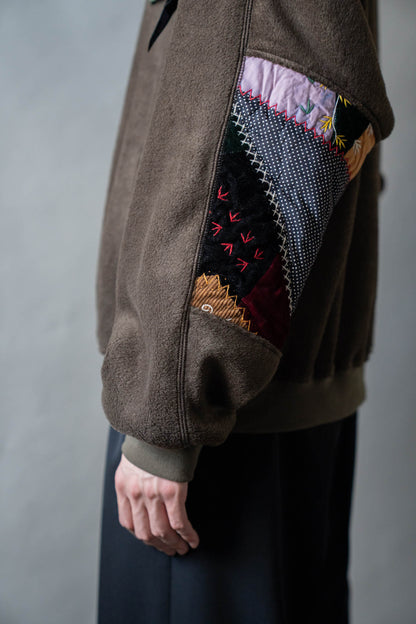 Quilt fleece pullover