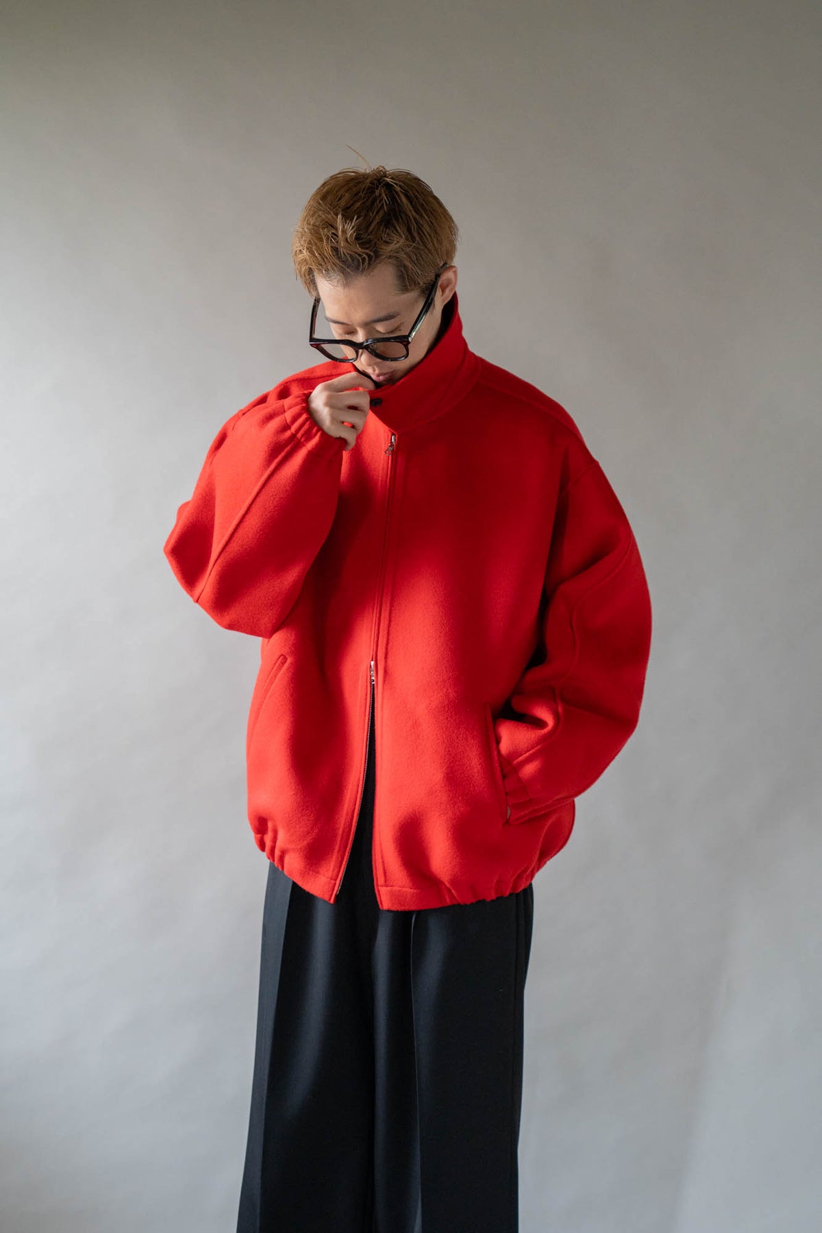 W/CA DOUBLE FACE CLOTH ZIP JACKET(ST.1545)