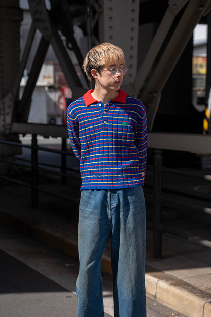 KNITTED CROPPED POLO SHIRT