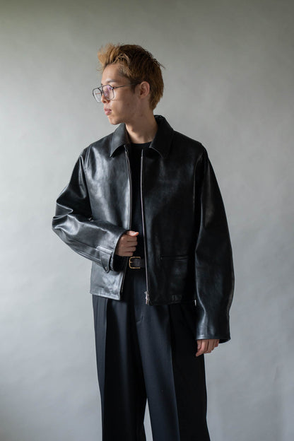 MODIFIED-SLEEVE LEATHER MOTOR JACKET