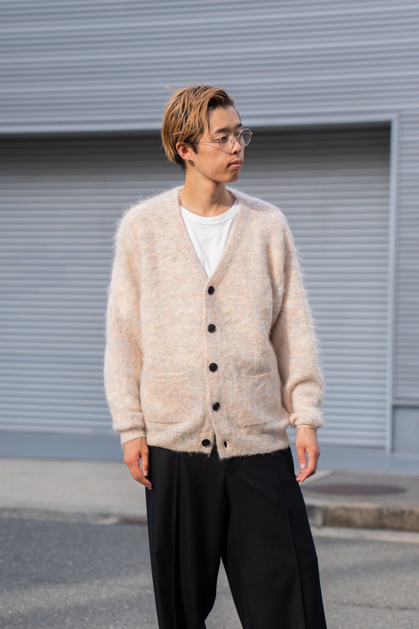 KID MOHAIR KNIT V NECK CARDIGAN(ST.1300)