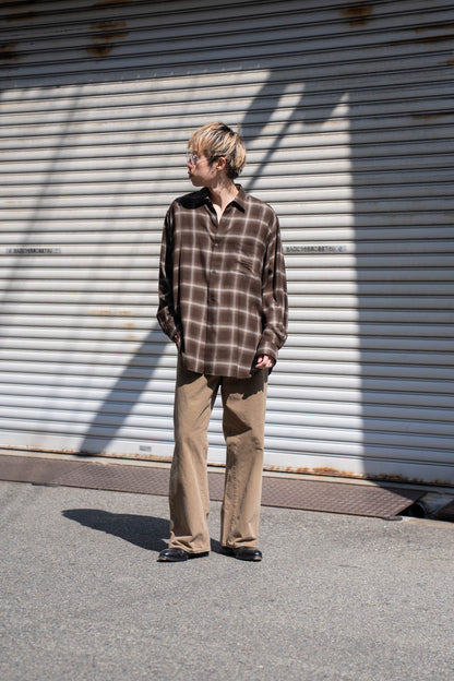 LY/VIS CHECK OVERSIZED LS SHIRT(ST.1461)
