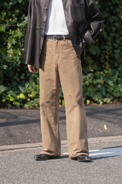 SULFUR DYED OXFORD VINTAGE WIDE PANTS(ST.1395)