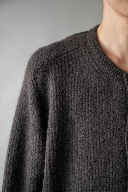 CREW-NECK KNIT CARDIGAN