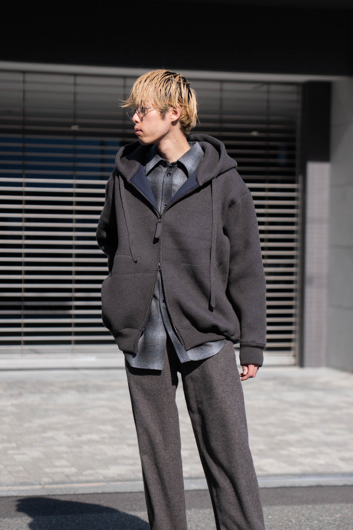 WOOL SWEAT ZIP HOODIE