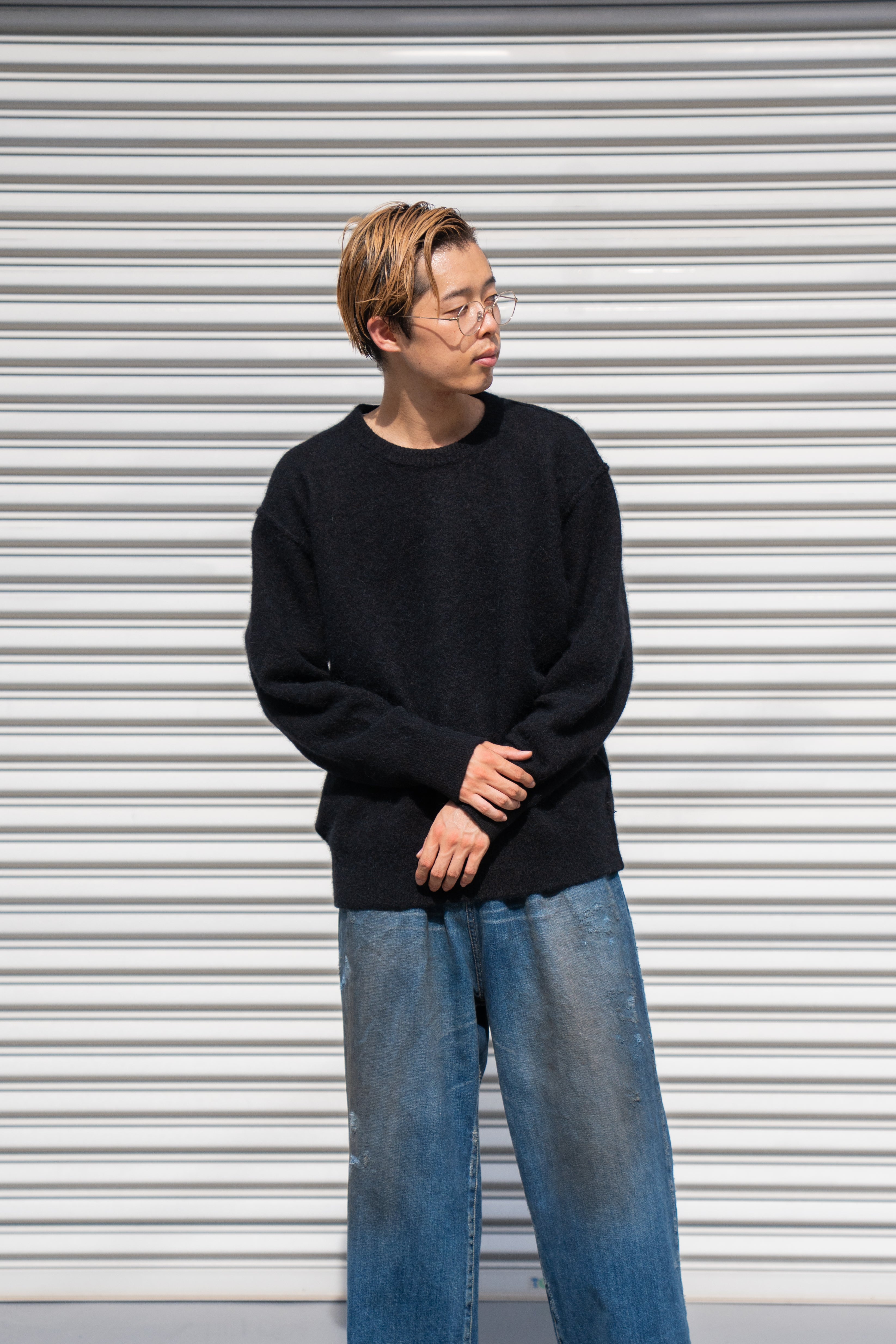 トップス ssstein 25AW WOOLALPACA MILLED KNIT CREW WOOL/ALPACA MILLED KNIT CREW NECK LS – ssstein