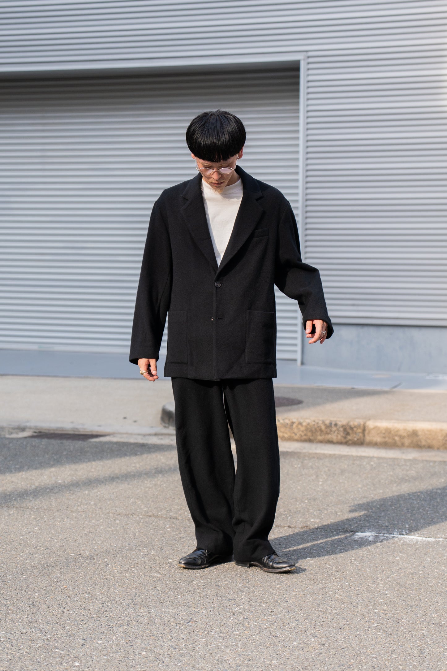 WOOL/CASHMERE FLEECE SINGLE BREASTED JACKET(ST.1268)