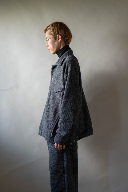 Hand Stitched Rigid Denim Knit Jacket