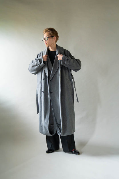 WOOL CASHMERE LAYERED COMBINATION COAT(ST.1539)