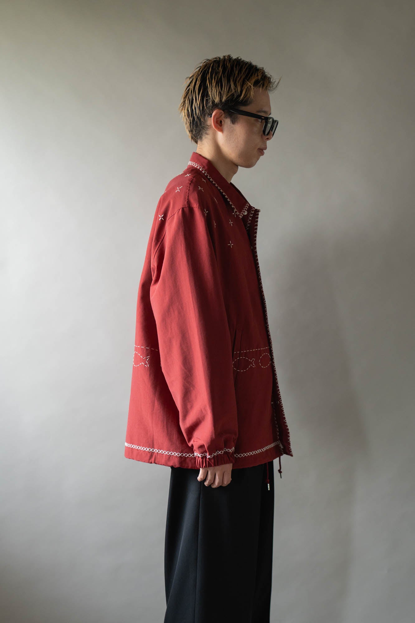 Cross-stitch coach jacket