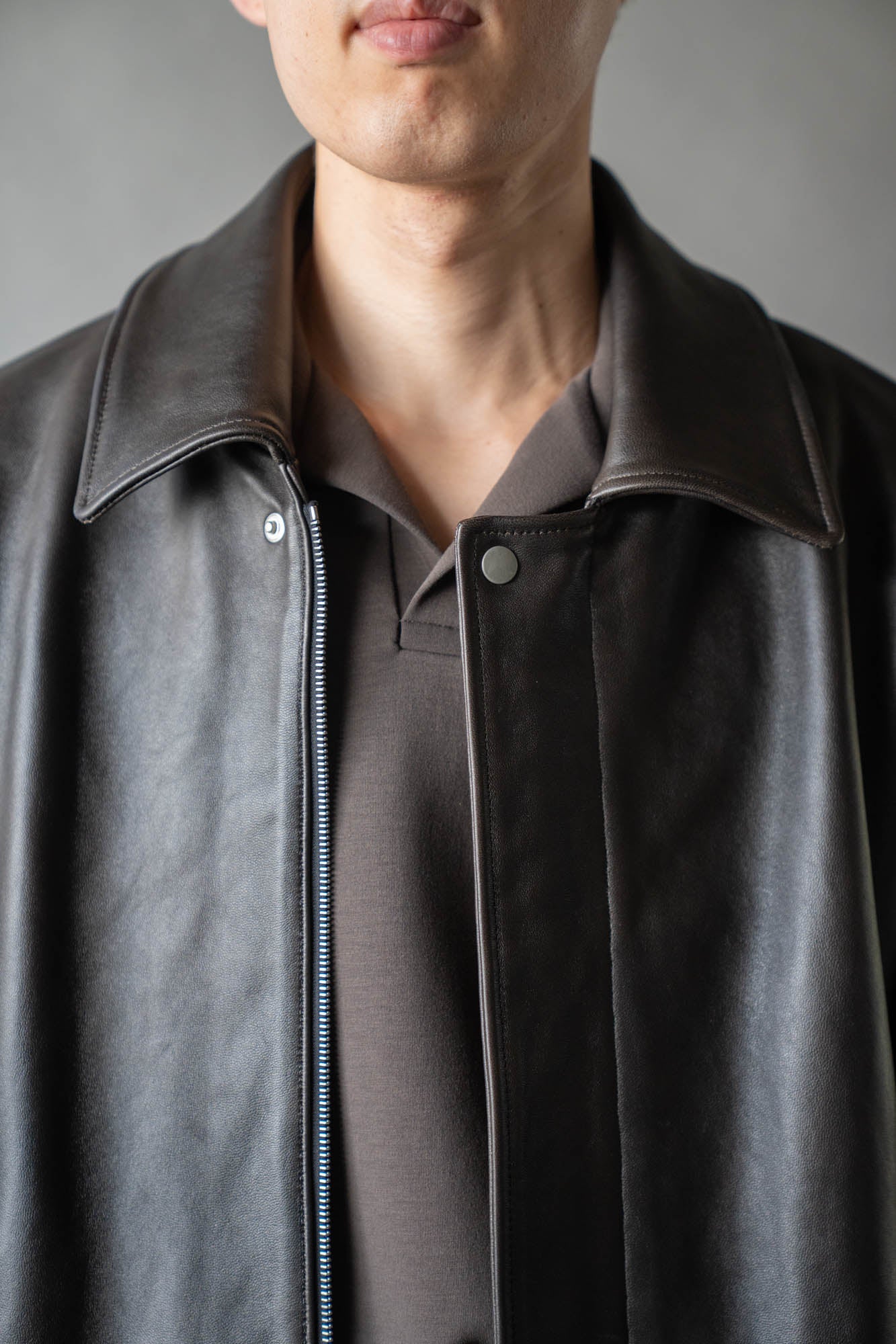 SHEEP LEATHER ZIP SHORT JACKET(ST.1555)