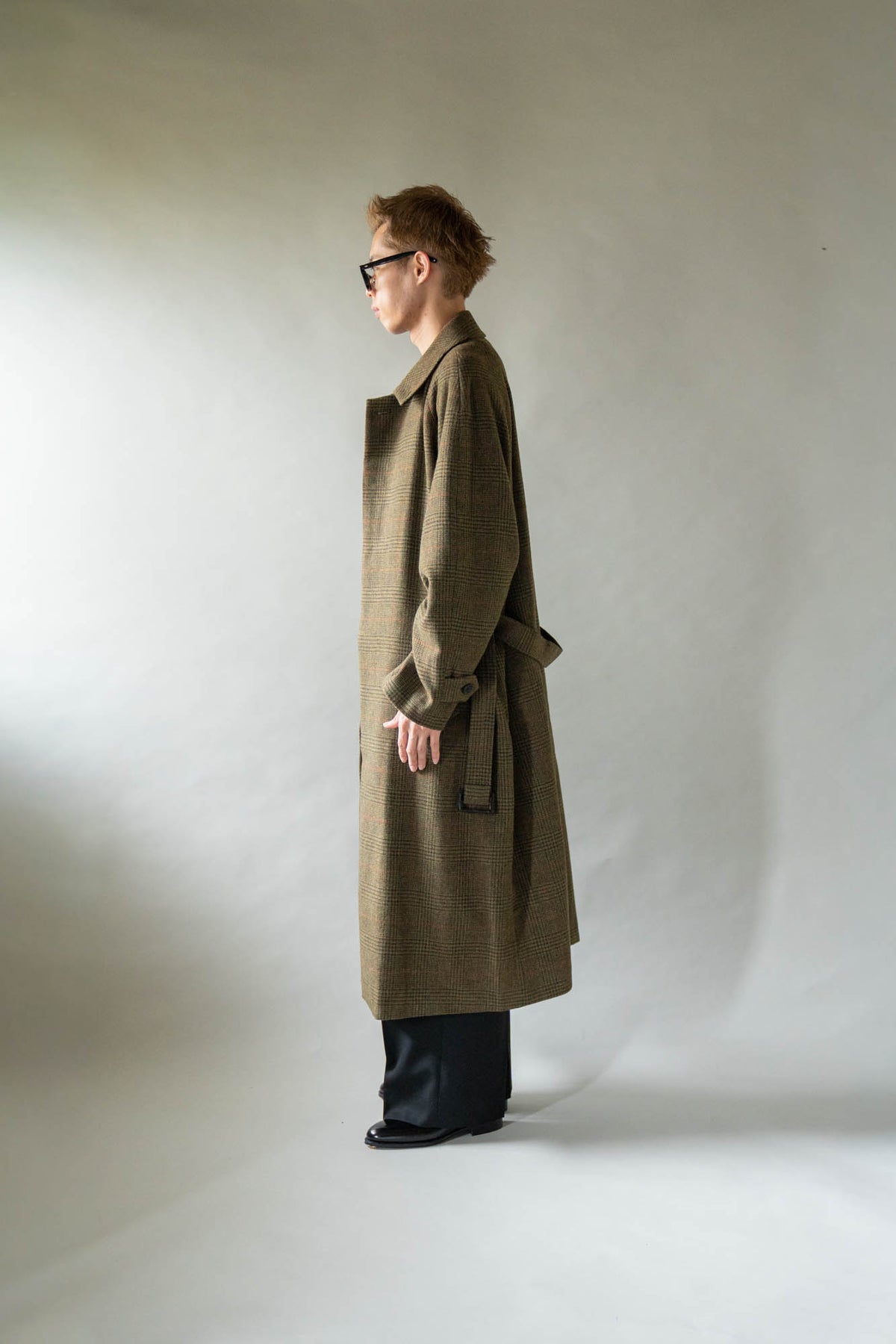 BRITISH TWEED RAGLAN SLEEVE BALMACAAN COAT(ST.1536)