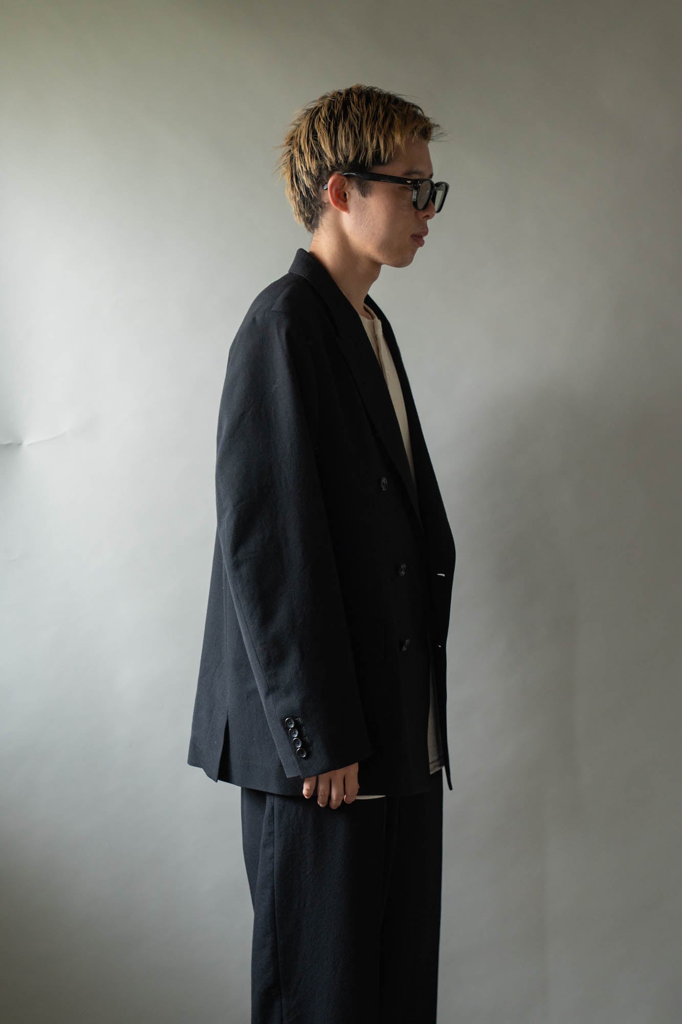 Wool Gabardine Double-Breasted Jacket