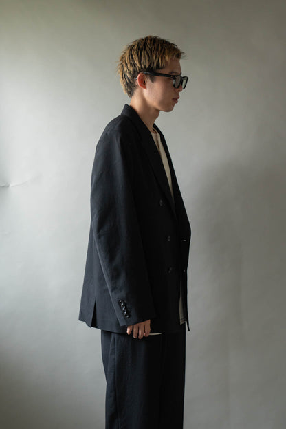 Wool Gabardine Double-Breasted Jacket