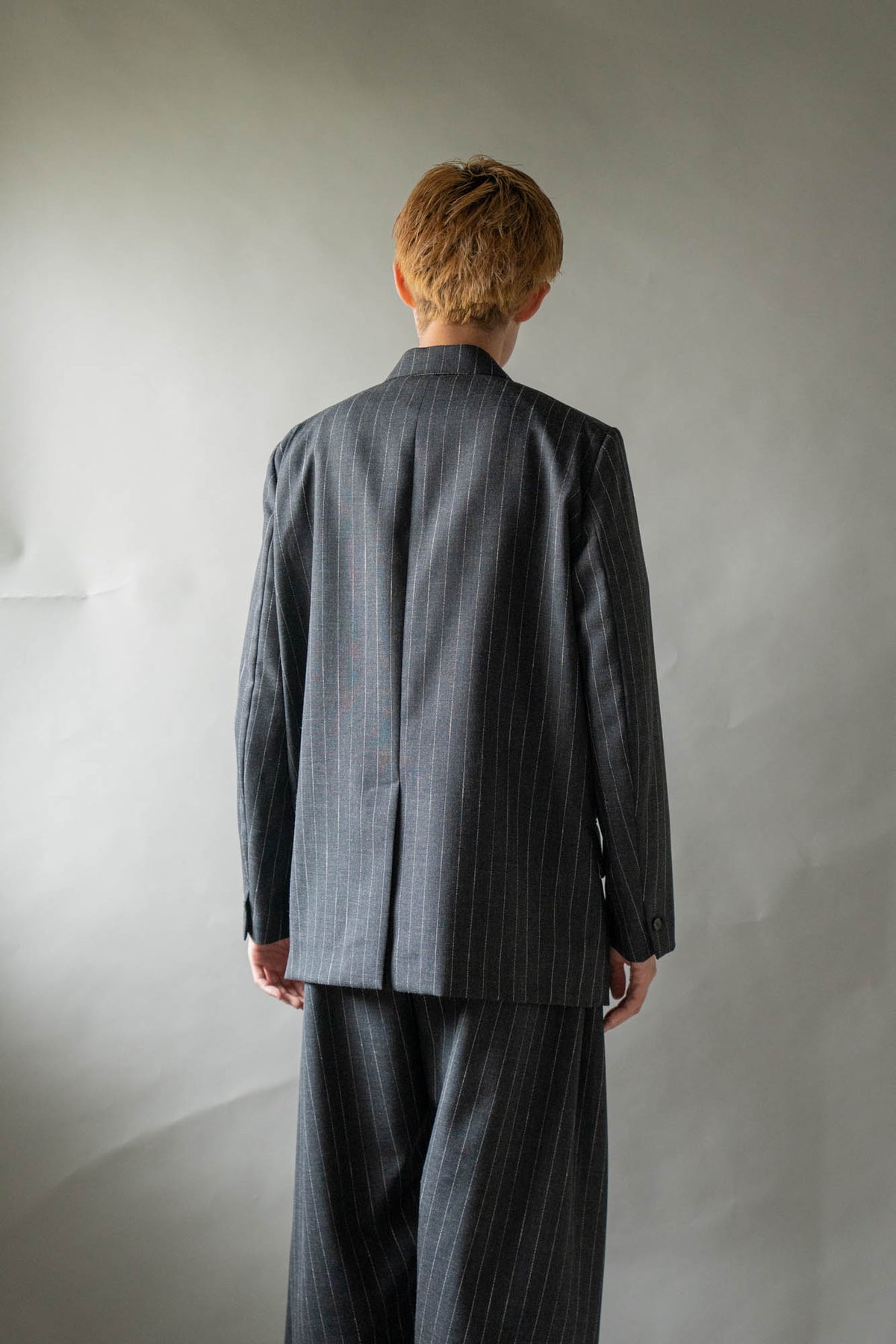Double-Breasted Jacket in Wool Pinstripe