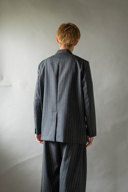 Double-Breasted Jacket in Wool Pinstripe