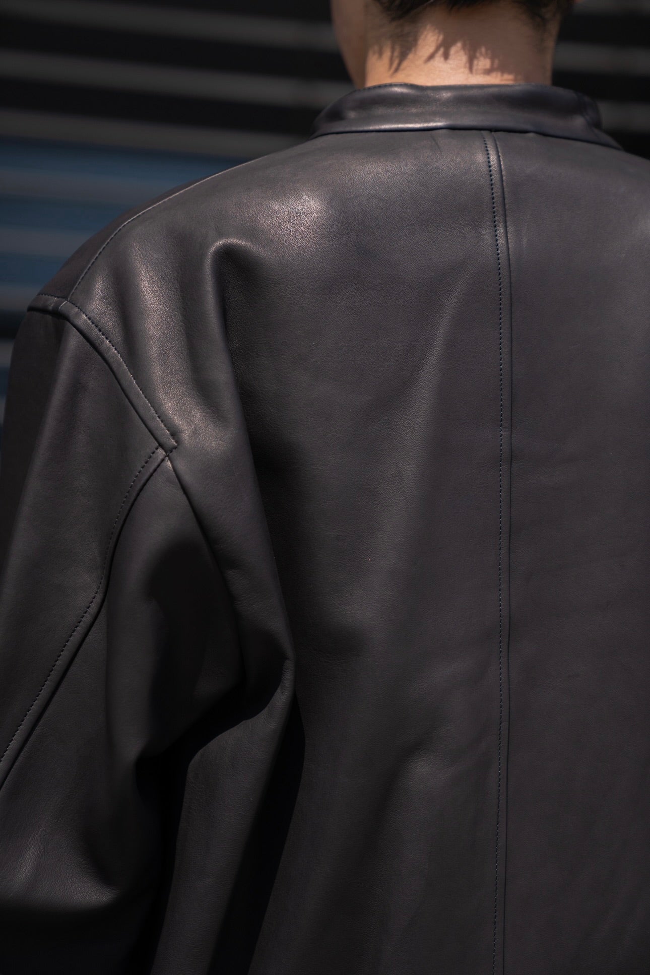 Lamb Leather Zip Short Jacket