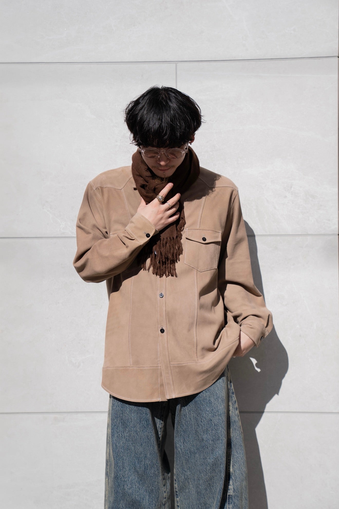 sheep suede light shirt